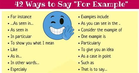 other words than for example.